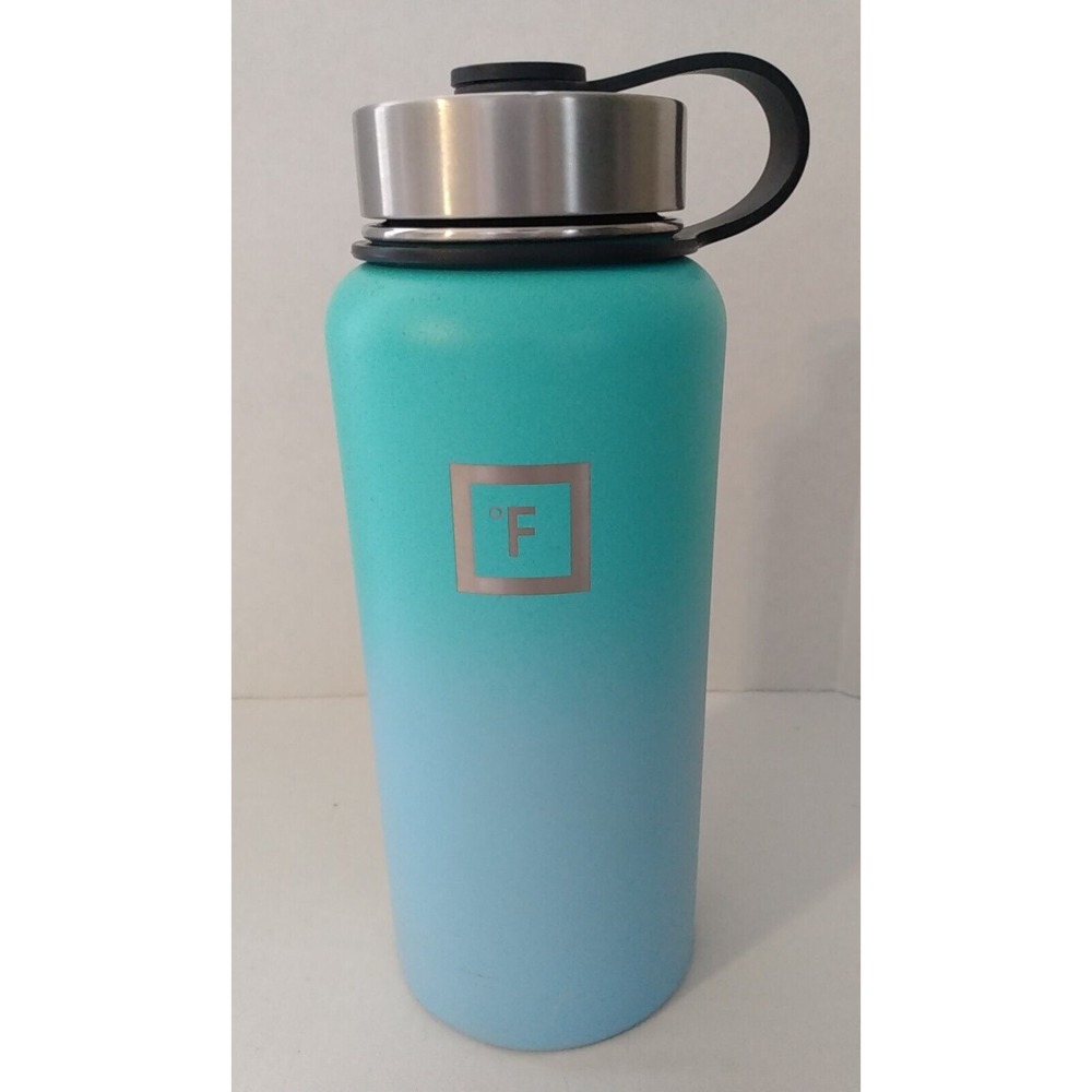 Iron Flask Wide-Mouth Sports Water Bottle 32 Oz Stainless Steel Teal/Blue